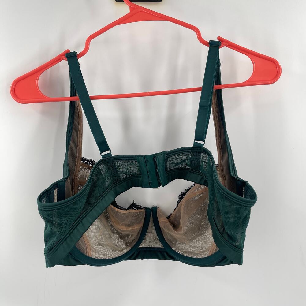 ADORE ME Bra Size 42C Teal Black Mesh Lace Curvy Adjustable Straps Intimates - Picture 2 of 15